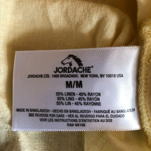 Vintage Yellow Linen Blend Coastal Tie Waist Short Sleeve Blouse Medium - Picture 5 of 9